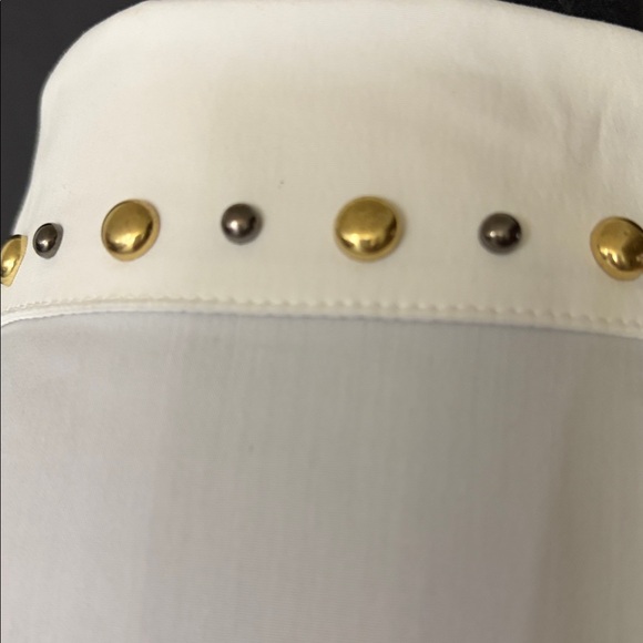 Versace White Button Down Shirt  Black & Gold Stud Accents Size M EU 44 NEW COA - Picture 10 of 17